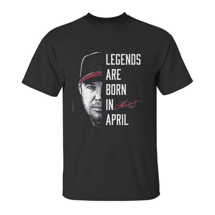 Fanprint Chipper Jones Legends Are Born In April Unisex T-Shirt