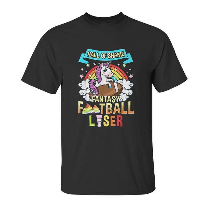 Fantasy Football Loser Last Place Funny Draft Party Unicorn Unisex T-Shirt