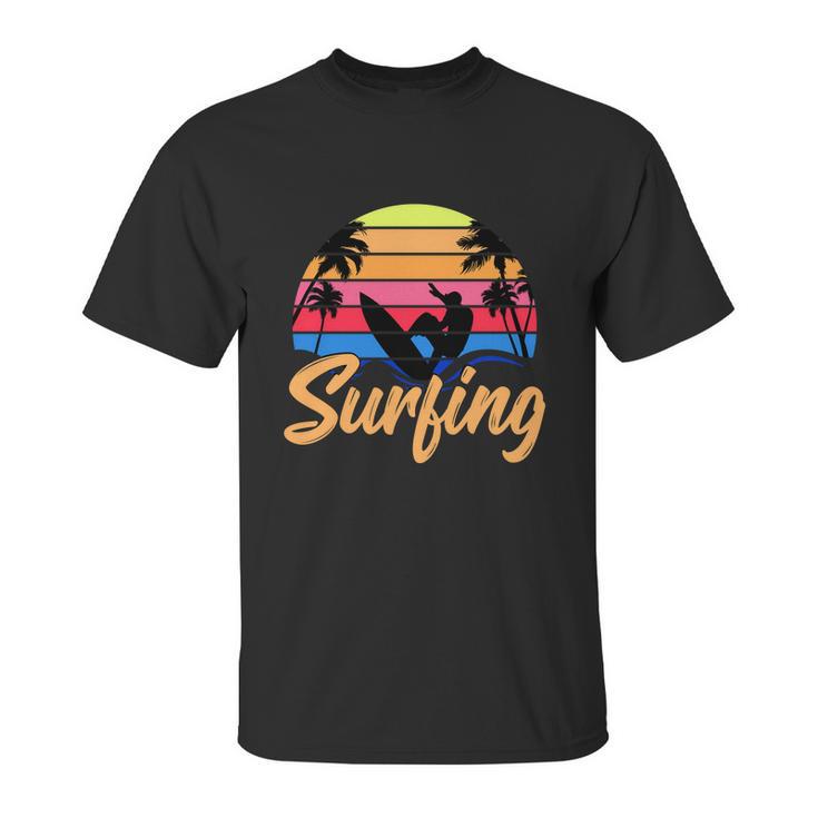 Funny Retro Surfing Logo Unisex T-Shirt