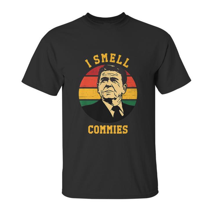 Funny Ronald Reagan I Smell Commies Political Humor Unisex T-Shirt