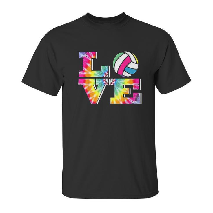 Girls Volleyball Tie Dye Love Colorful For Teenagers Unisex T-Shirt