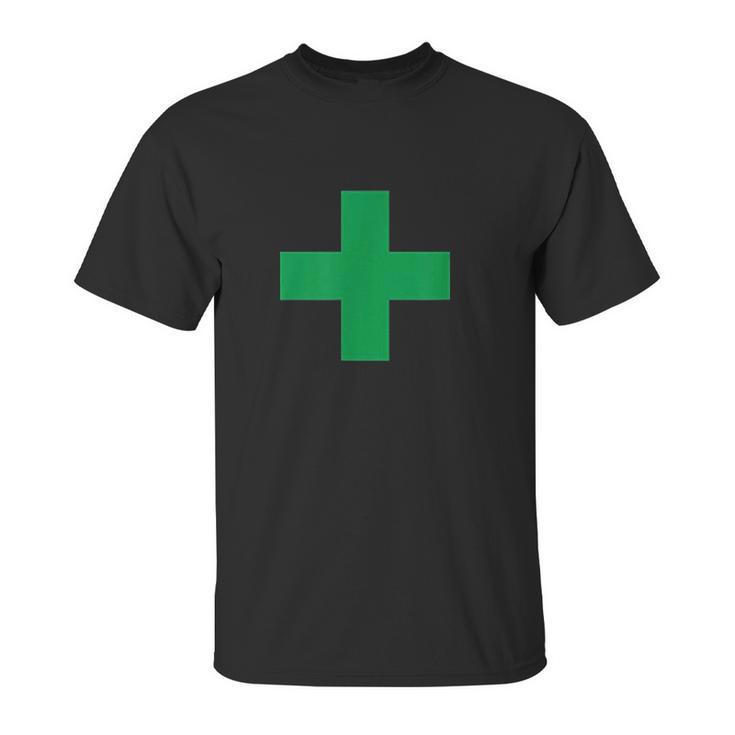 Green Medical Marijuana Cross Symbol Cannabis Medicine Unisex T-Shirt