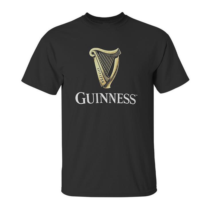 Guinness Black Classic With An Irish Gold Harp Design Unisex T-Shirt