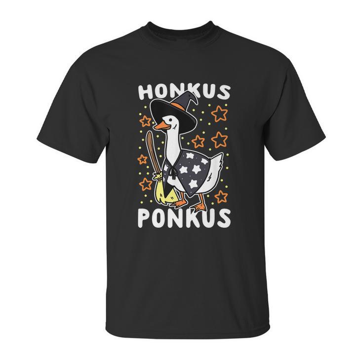 Honkus Ponkus Hocus Pocus Goose Halloween Witch Funny Cute Unisex T-Shirt