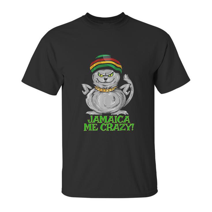 Jamaica Me Crazy Top  Funny Gift Jamaican Reggae Music Cat Unisex T-Shirt