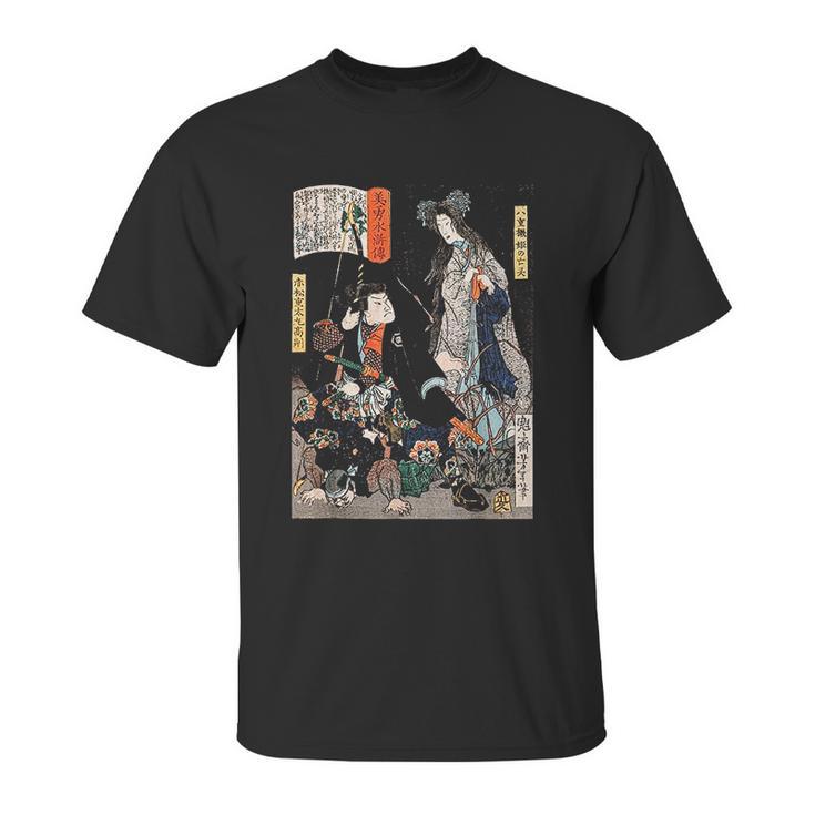 Japanese Art Ninja Saving The Maiden Samurai Unisex T-Shirt