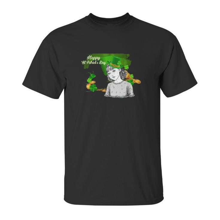 Junji Ito Manga Character Tomie Happy St Patricks Day Art Unisex T-Shirt