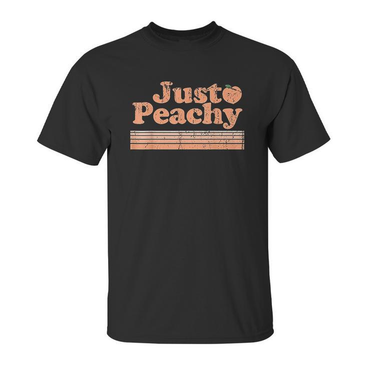 Just Peachy Retro 70S Georgia Peaches Summer Fruit Unisex T-Shirt