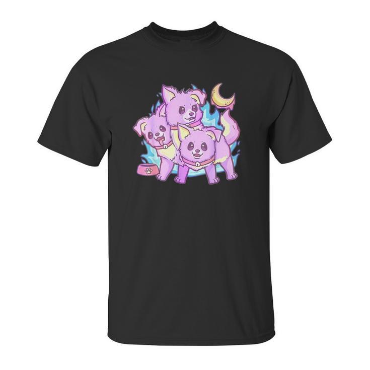 Kawaii Pastel Goth 3 Headed Dog Anime Unisex T-Shirt