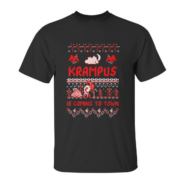 Krampus Is Coming To Town Xmas Ugly Unisex T-Shirt