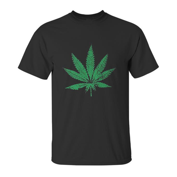 Leaf Faded And Distressed Pot Leaf Unisex T-Shirt