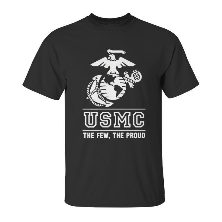 Lucky Ride Marines Usmc The Few The Proud White Emblem F And B Unisex T-Shirt