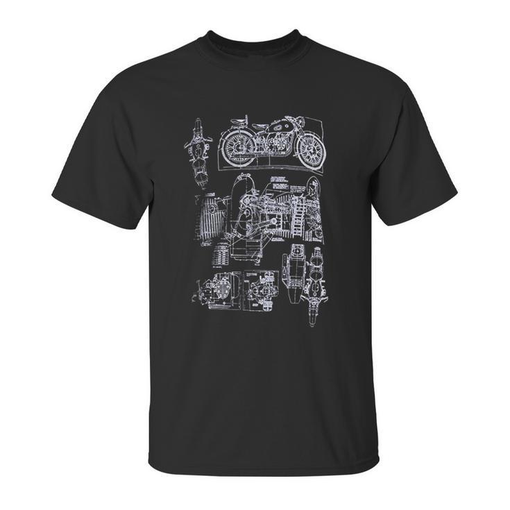 M-72 Motorcycle Engine Blow Out Diagram Unisex T-Shirt