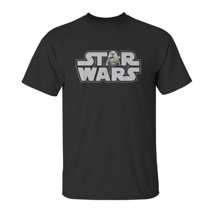 The Mandalorian Logo With Mando And The Child Unisex T-Shirt