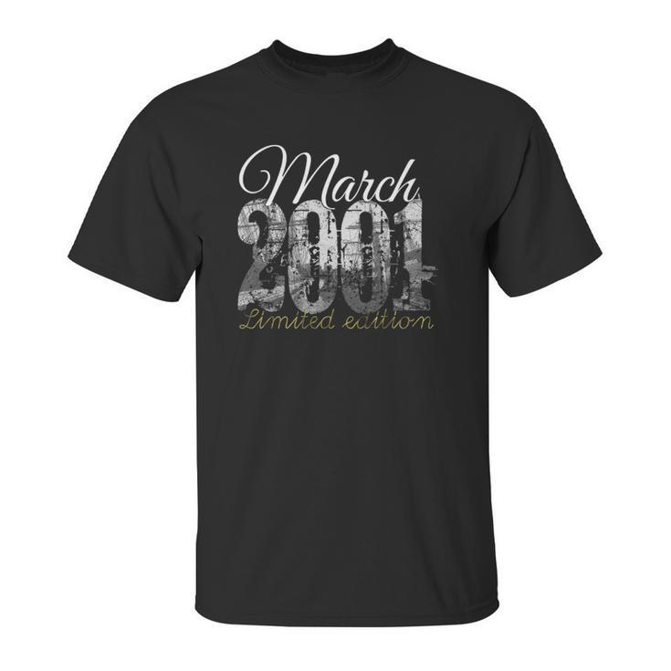 March 2001 Tee 21 Years Old  2001 21St Birthday Gift Unisex T-Shirt