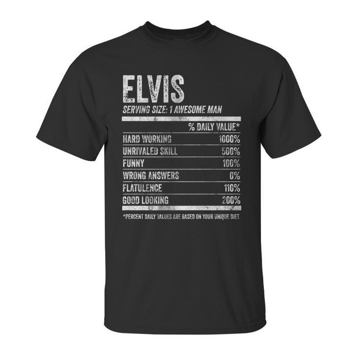 Mens Elvis Nutrition Personalized Name  Funny Name Facts Unisex T-Shirt