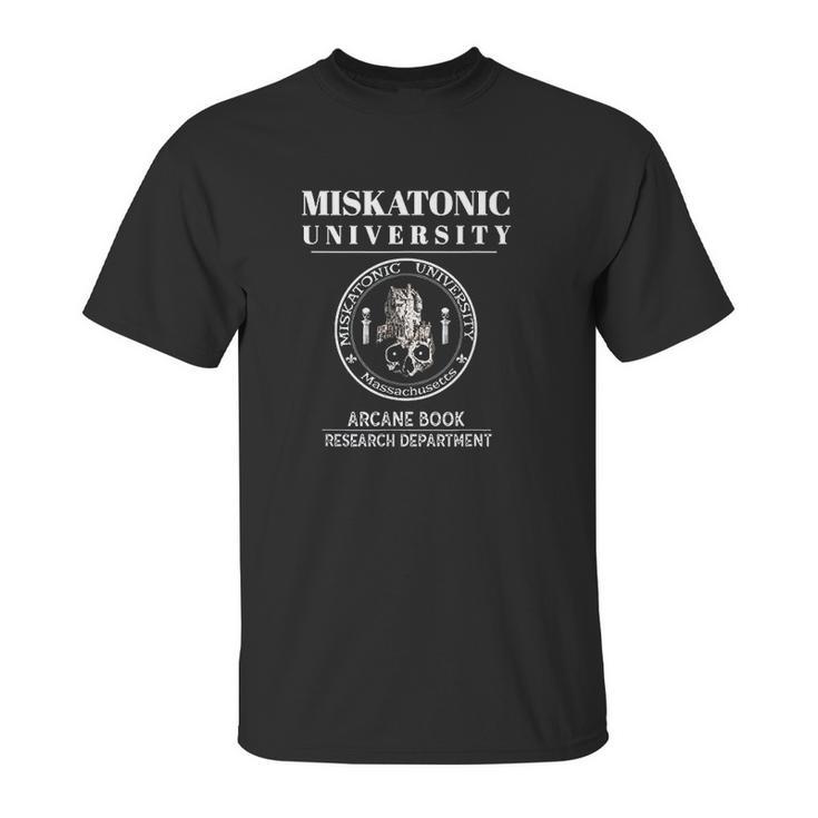 Miskatonic University Arcane Book Research Department Unisex T-Shirt