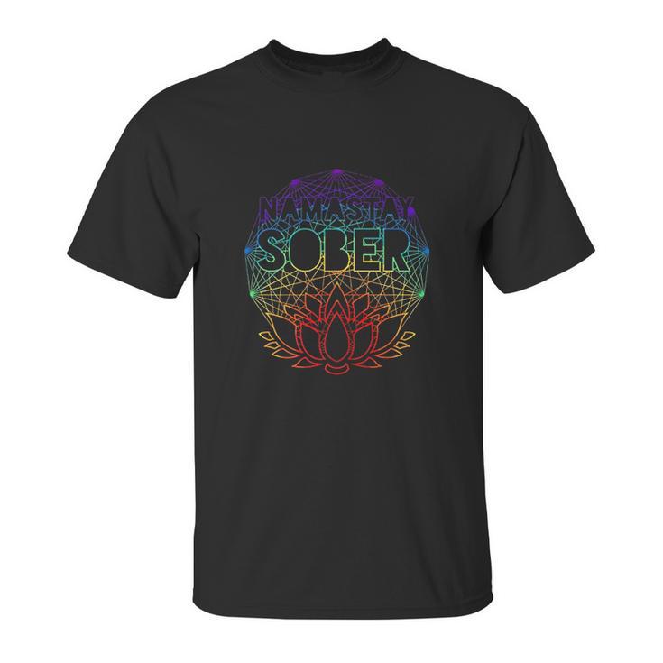 Namastay Sober Na Aa Alcoholics Anonymous Sobriety Recovery Unisex T-Shirt