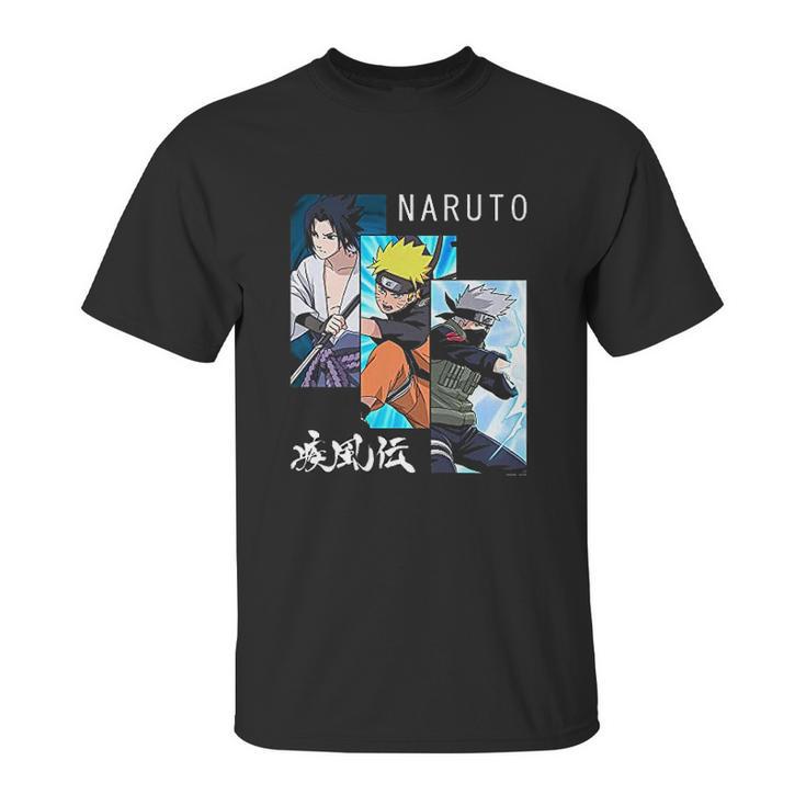 Naruto Shippuden 3 Panels And Kanji Unisex T-Shirt