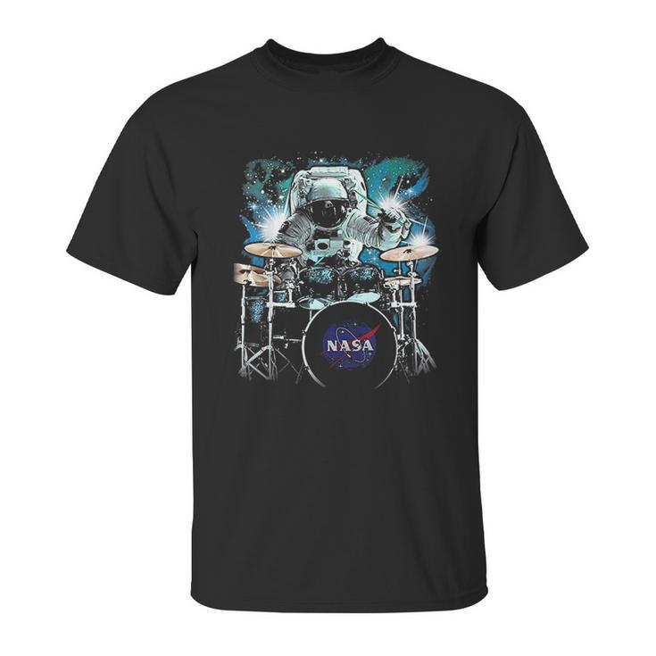 Nasa Space Drum Playing Astronaut Unisex T-Shirt