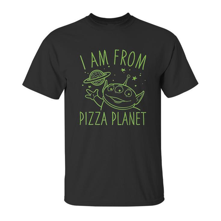 Neon Green Alien Pizza Planet Unisex T-Shirt