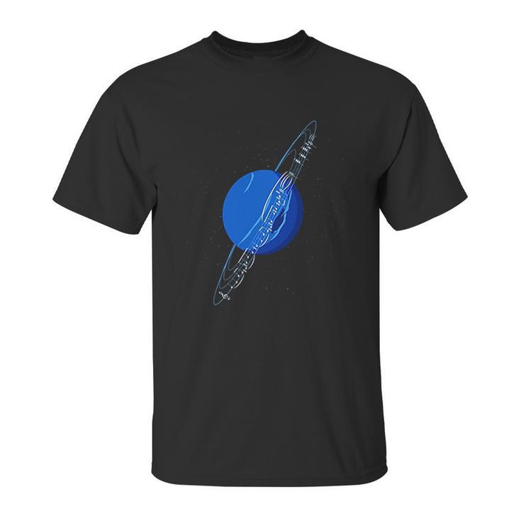 Neptunes Punny Planet Of Neptune With Music Notes Unisex T-Shirt