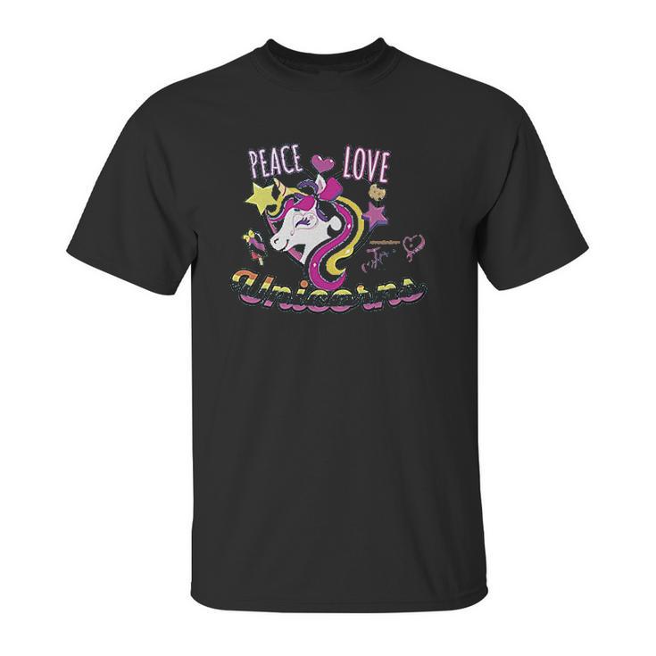 Nickelodeon Girls Peace Love Unicorns Unisex T-Shirt