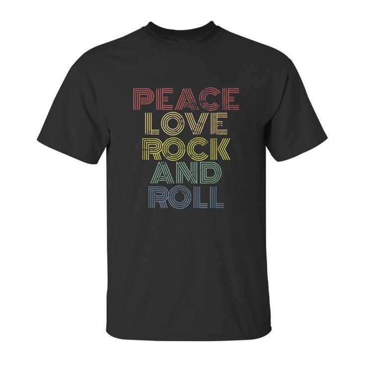 Peace Love Rock And Roll Unisex T-Shirt