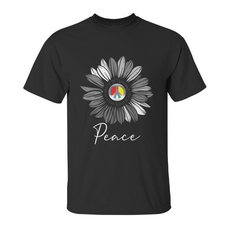 Peace Loving People Gift Graygiftscale With Spot Color Design Great Gift Unisex T-Shirt