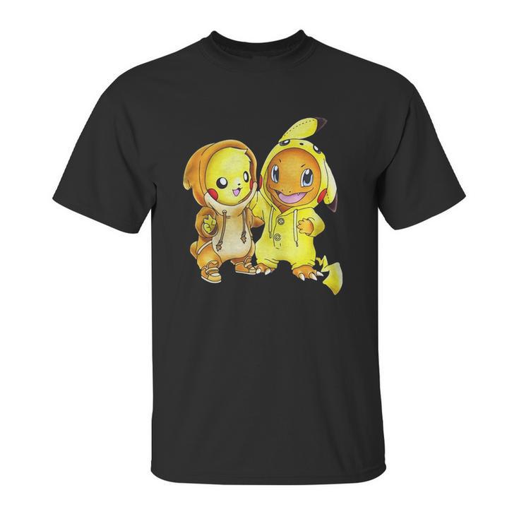 Pikachu And Pikachu Charmander Pokemon Unisex T-Shirt