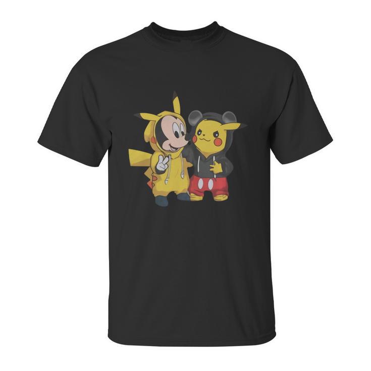 Pikachu And Mickey Unisex T-Shirt