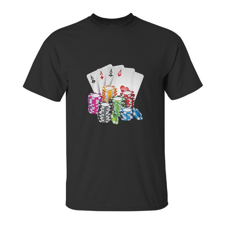 Poker King Queen Card Casino Chip Gambling Unisex T-Shirt