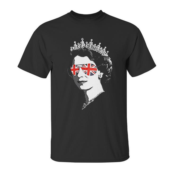 Queen Elizabeth Ii Sunglasses British Crown Union Jack Meme Unisex T-Shirt