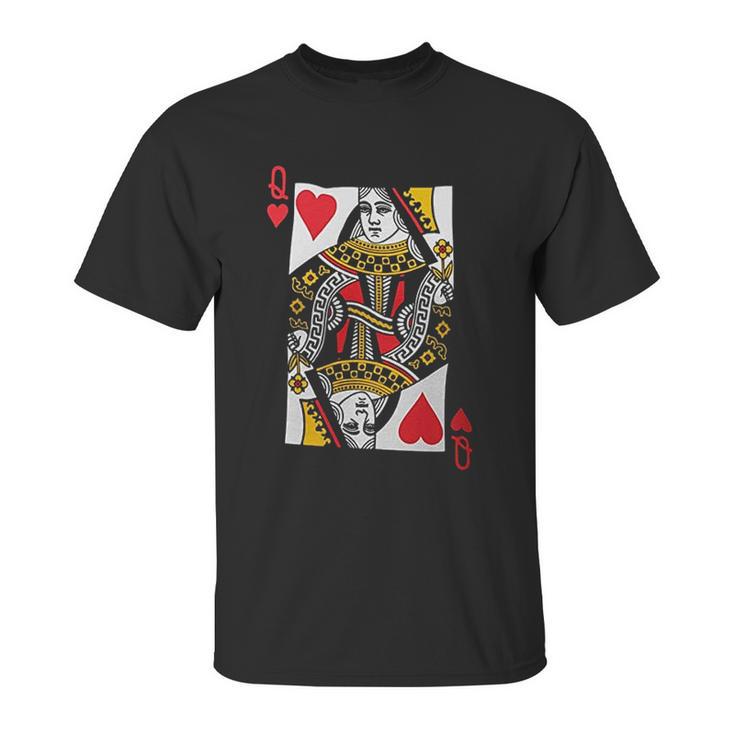 Queen Of Hearts Playing Card Funny Unisex T-Shirt