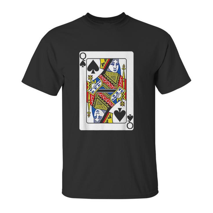 Queen Of Spades Playing Card Unisex T-Shirt