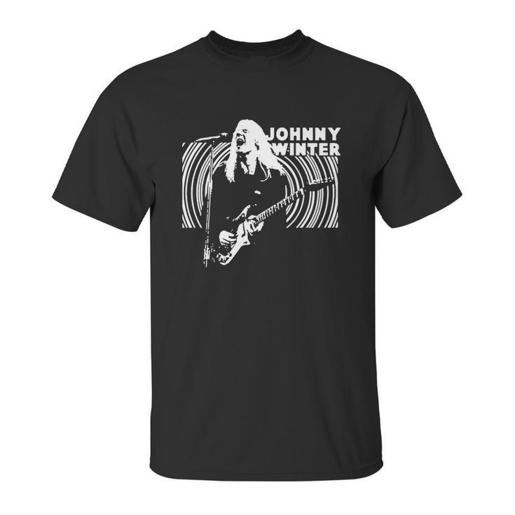 Retro Graphic Johnny Winter Backlit Art Unisex T-Shirt