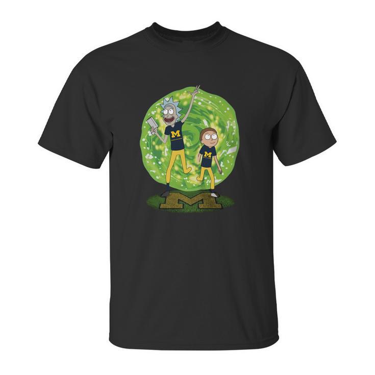 Rick And Morty Michigan Wolverines Football Unisex T-Shirt