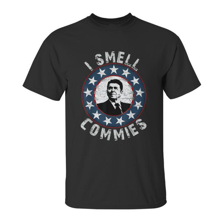 Ronald Reagan I Smell Commies Retro Vintage Political Humor Unisex T-Shirt