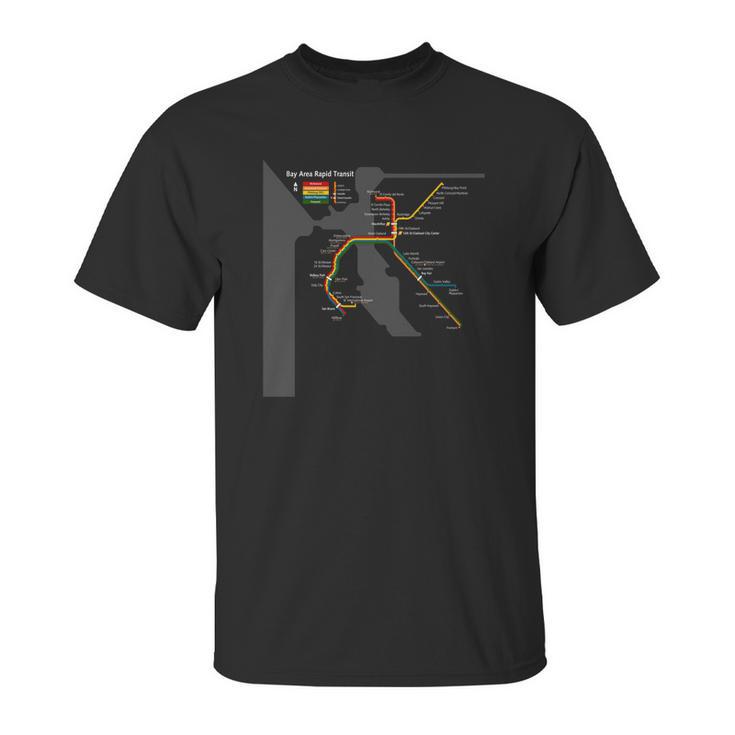 San Francisco Bart Bay Area Transit Metro Map Unisex T-Shirt