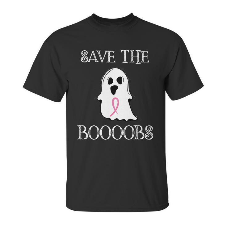 Save The Boooobs Breast Cancer Halloween Ghost Unisex T-Shirt