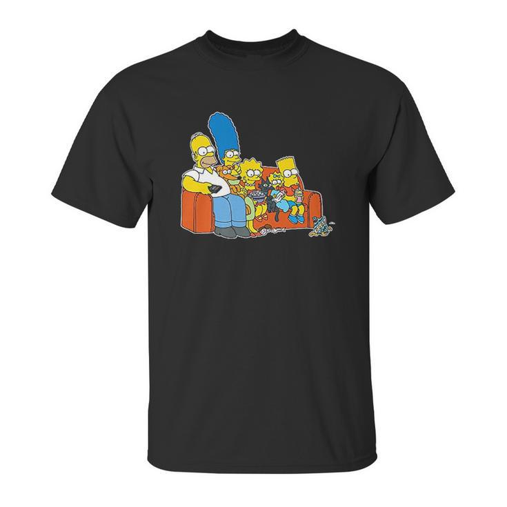 The Simpsons Homer Marge Maggie Bart Lisa Simpson Couch Unisex T-Shirt