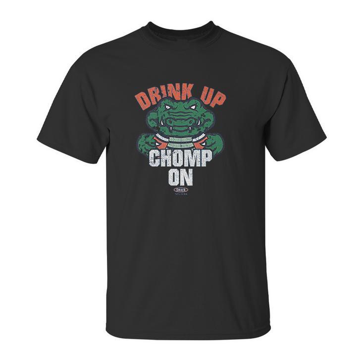 Smack Apparel Florida Football Fans Drink Up Chomp On Unisex T-Shirt