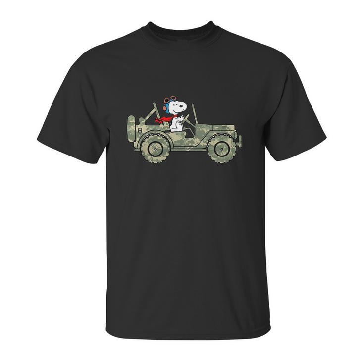 Snoopy Jeep Unisex T-Shirt