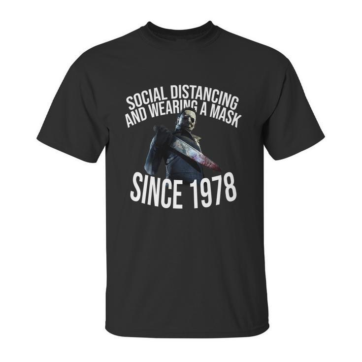 Social Distancing And Wearing A Mask Since Graphic Design Printed Casual Daily Basic Unisex T-Shirt