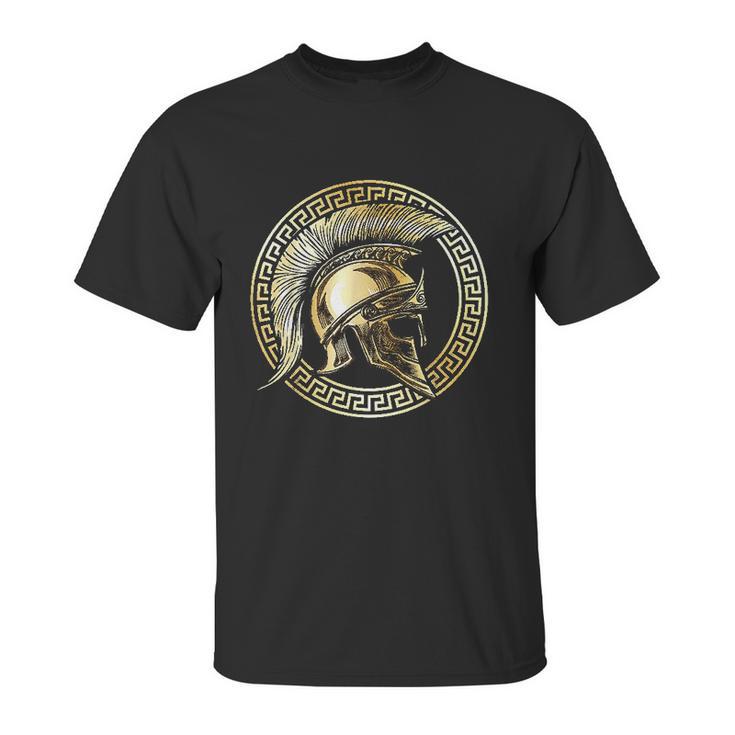 Spartan Helmet Gold Gladiator Sparta Greek Gym Workout Unisex T-Shirt