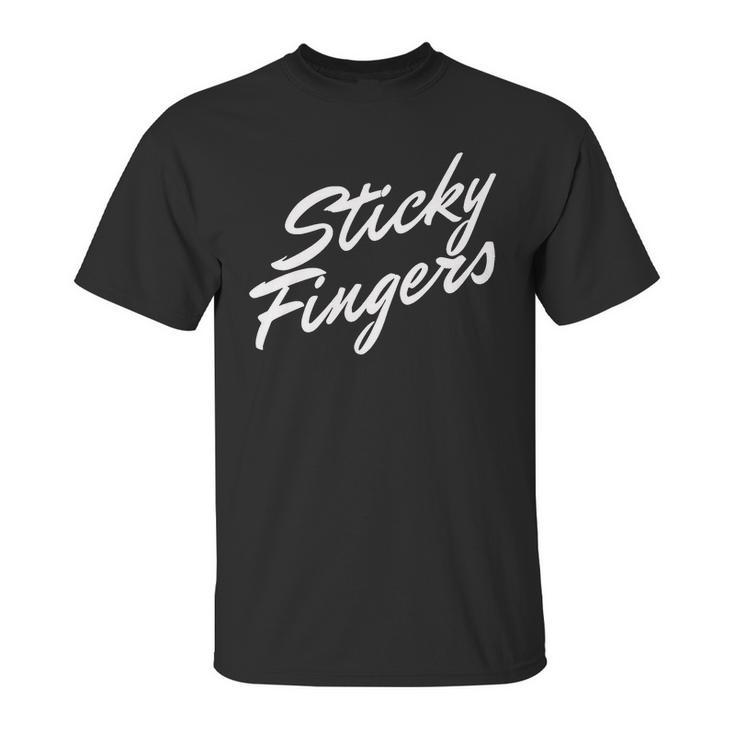 Sticky Fingers Band Logo White Unisex T-Shirt