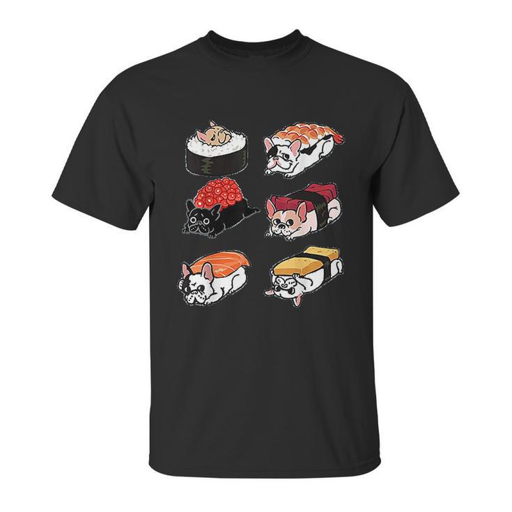 Sushi French Bulldog Funny By Huebucket Unisex T-Shirt