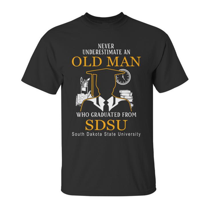 Never Underestimate An Old Man Who Graduated From South Dakota State University Unisex T-Shirt