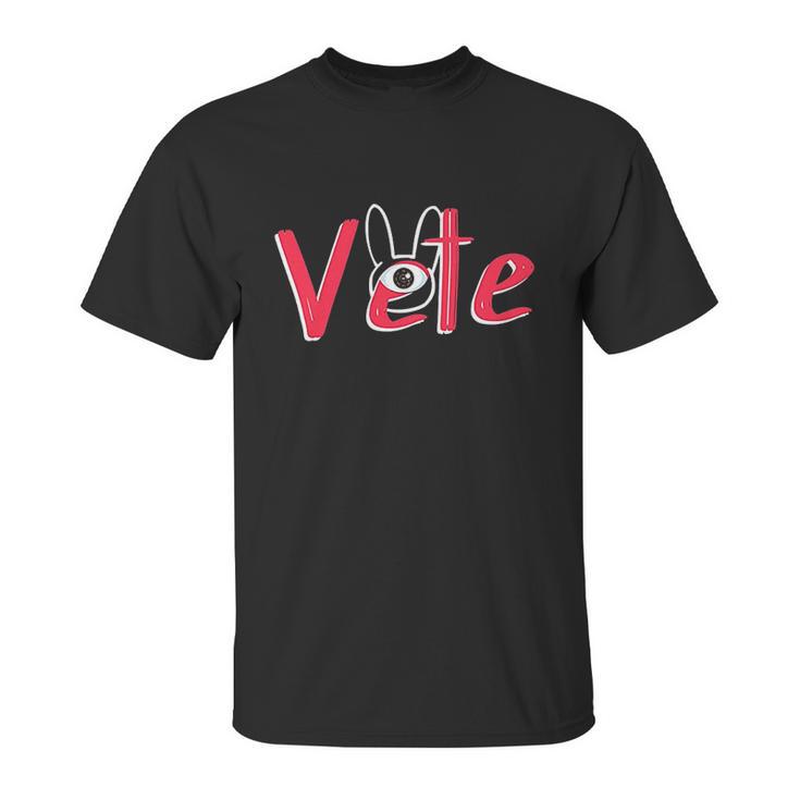 Vete One Eye Trap Bunny Silhouette Bad Doodle Gift Unisex T-Shirt