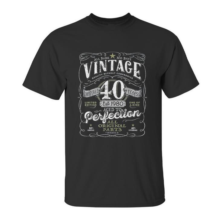 Vintage 41St Birthday For Him 1980 Aged To Perfection Unisex T-Shirt